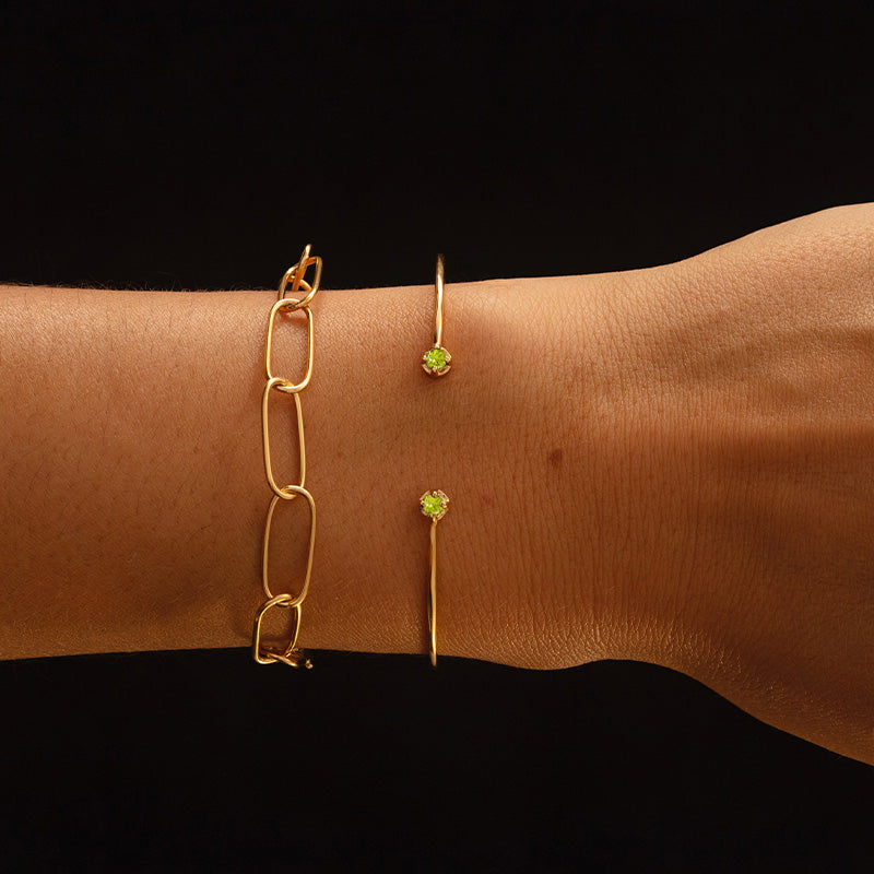 Winkie Cuff, Peridot, Gold