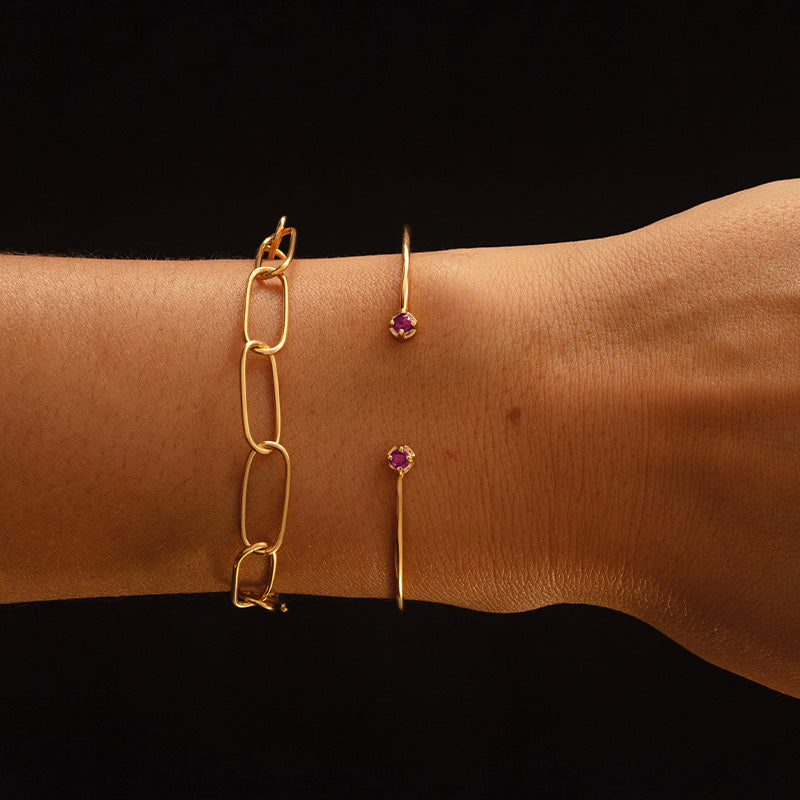 Winkie Cuff, Ruby, Gold