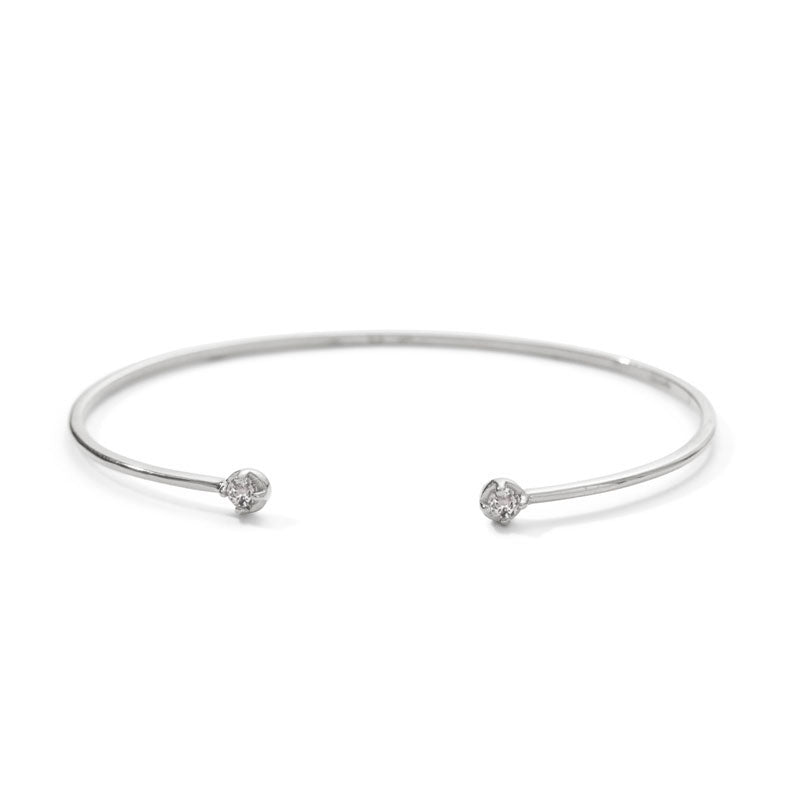 Winkie Cuff, White Topaz, Silver