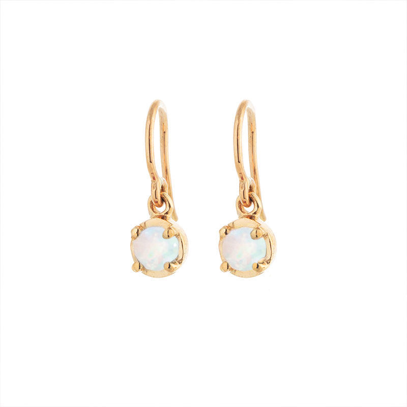 Winkie Earring, White Opal, Gold