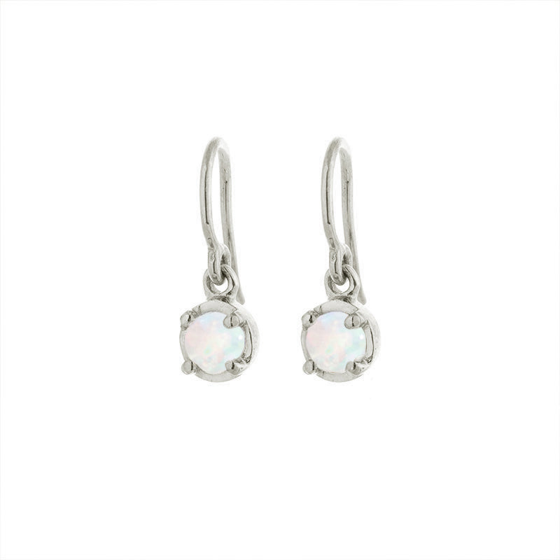 Winkie Earring, White Opal, Silver