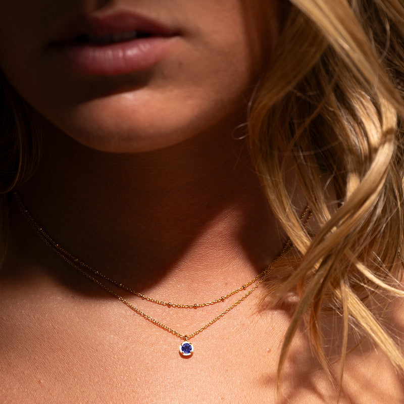 Winkie Necklace, Iolite, Gold