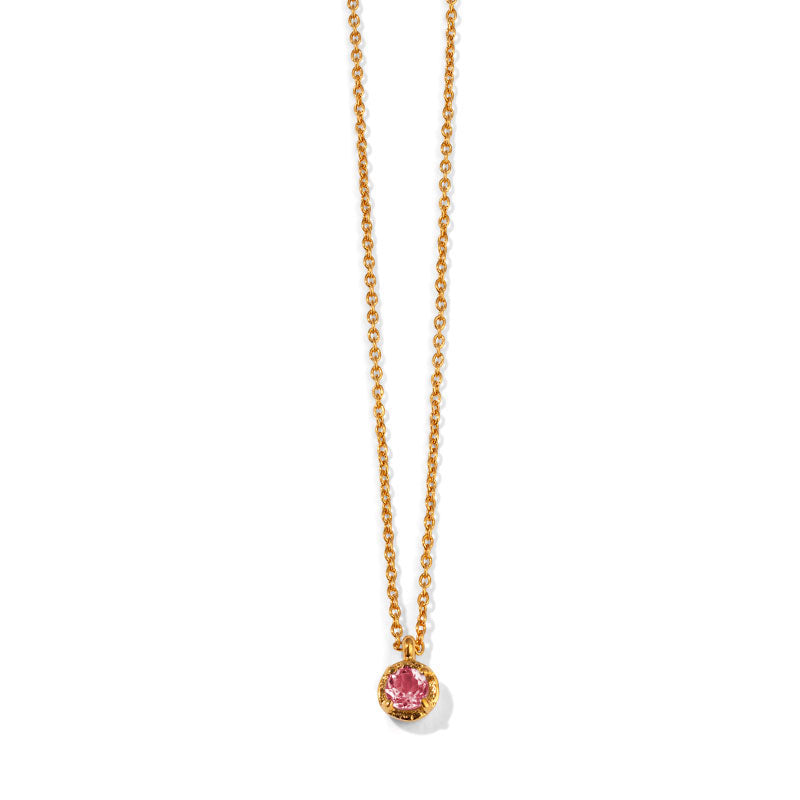 Winkie Necklace, Pink Tourmaline, 9kt Yellow Gold