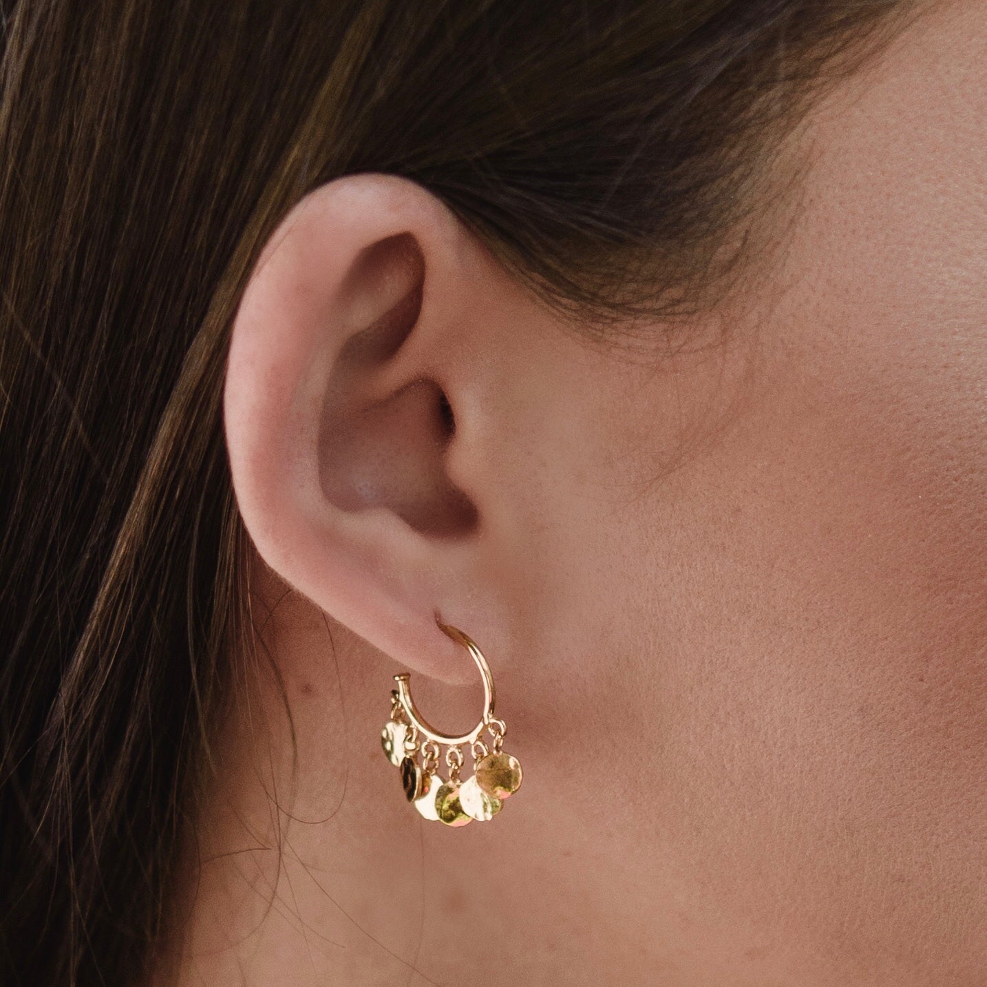 Lena Hoop, Small, Gold