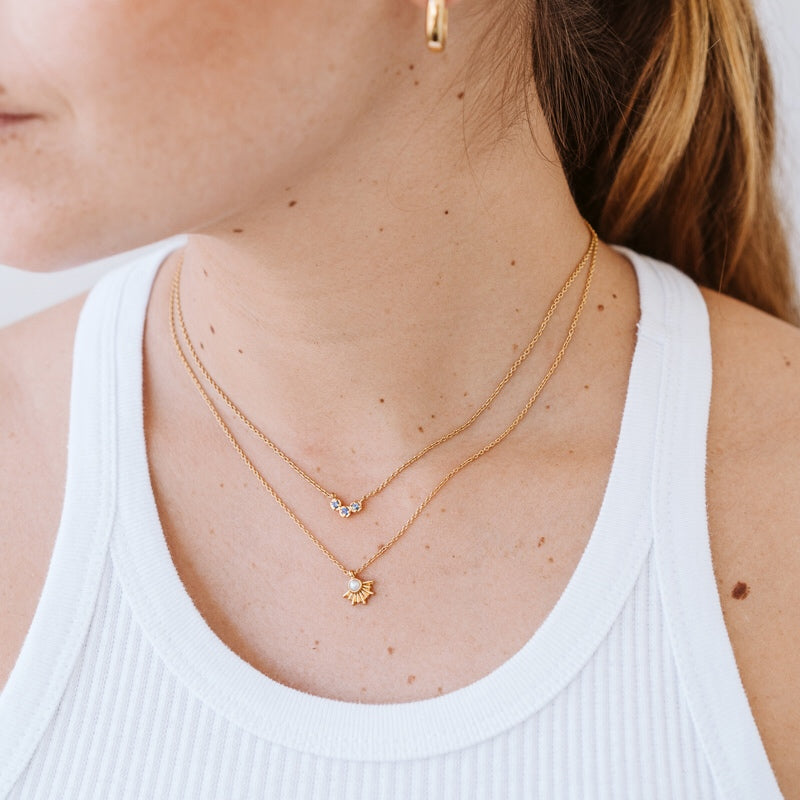 Orion Necklace, Green Sapphire, 9kt Yellow Gold