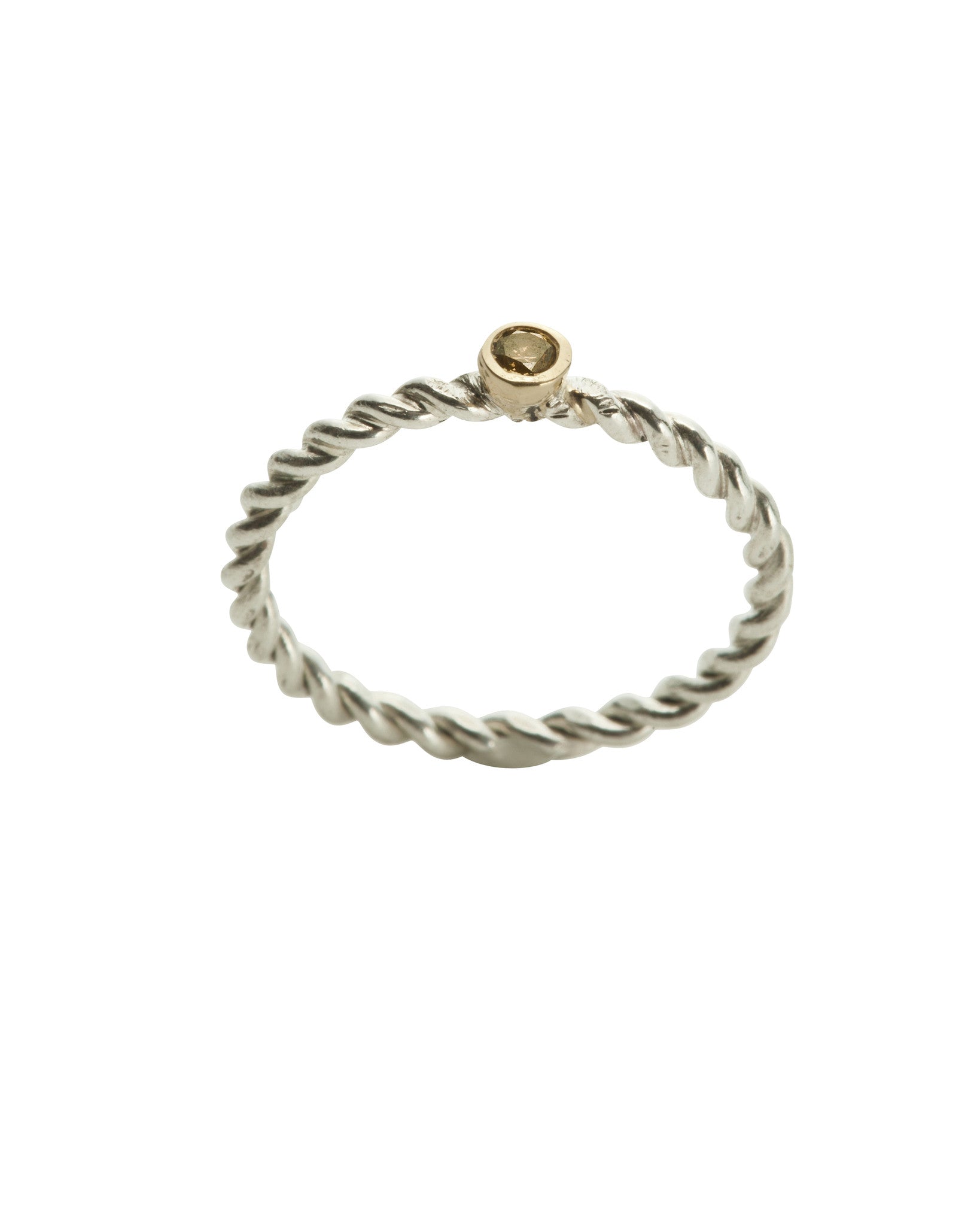Twistie Champagne Diamond Ring in 9kt Yellow Gold Kerry Rocks