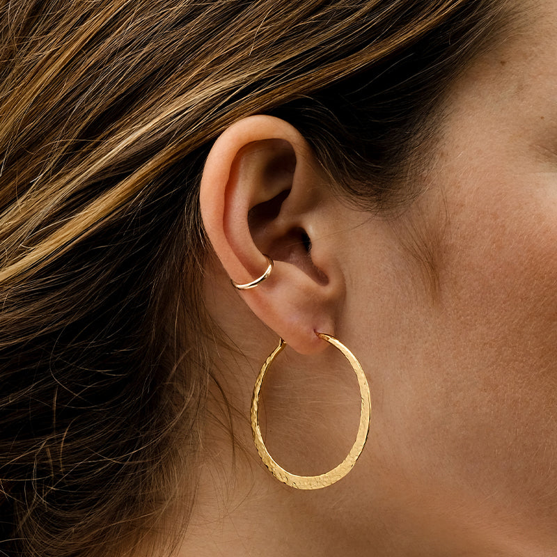 Forged Hoops, Medium, Gold
