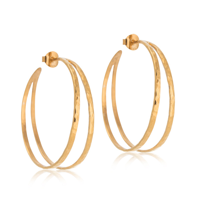 Dual Hoop, Large, Gold