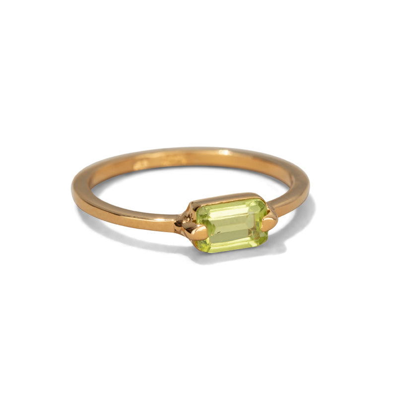 Baguette Ring, Peridot, Gold