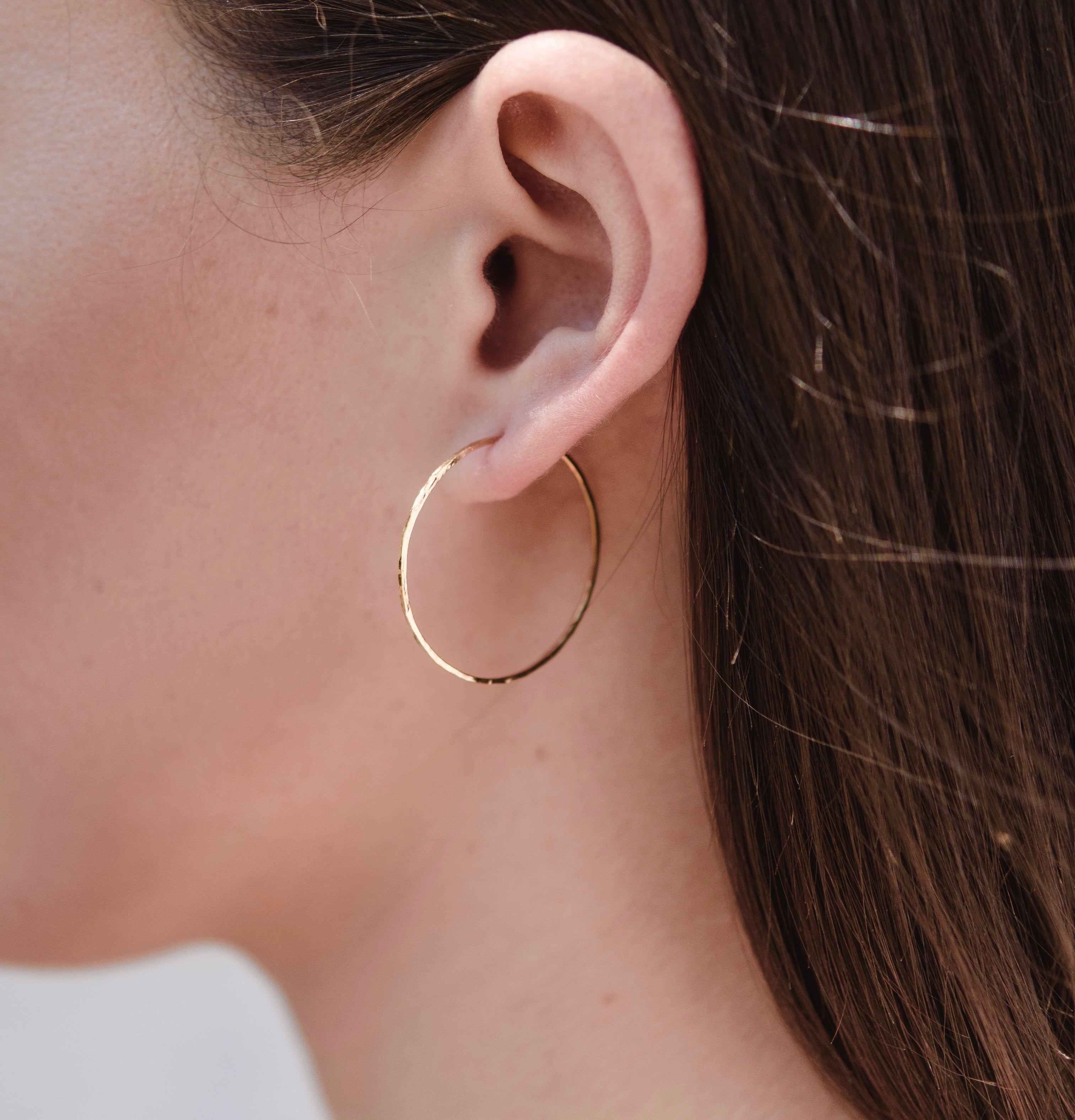 Fine Forged Hoops, Large, Silver