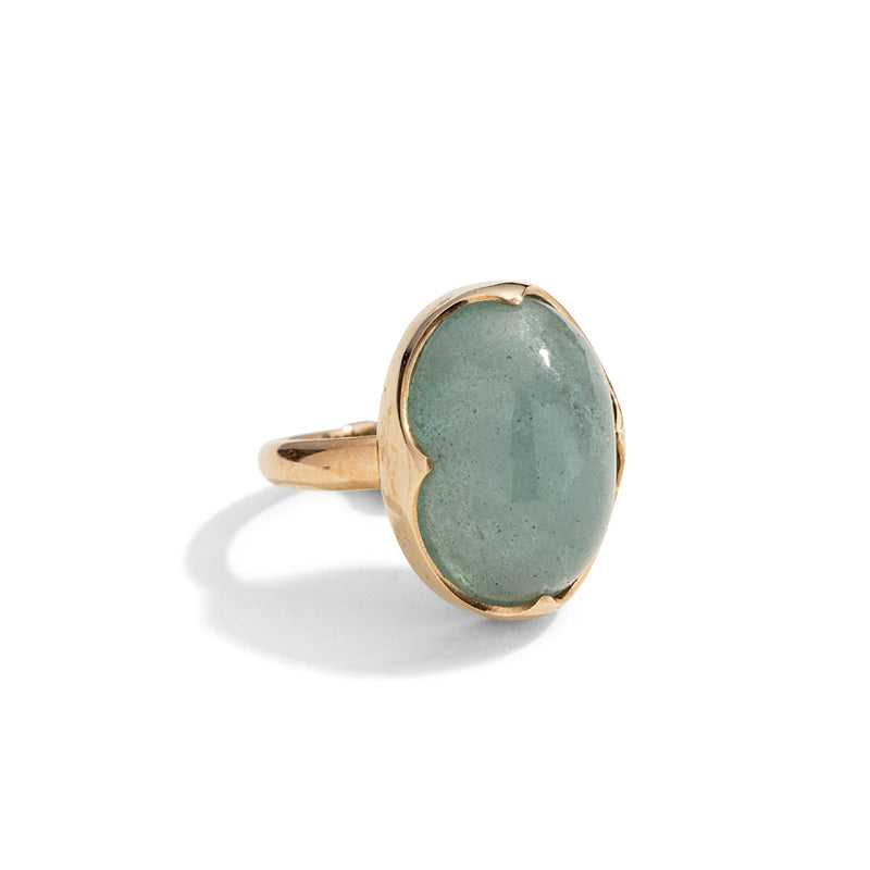 Aquamarine cabochon store ring