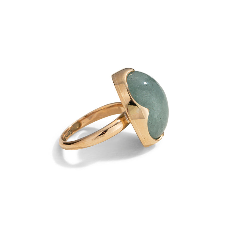 Green sales aquamarine ring