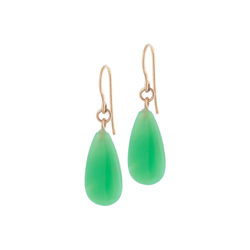 Freya Earring, Chrysoprase, 9kt Yellow Gold