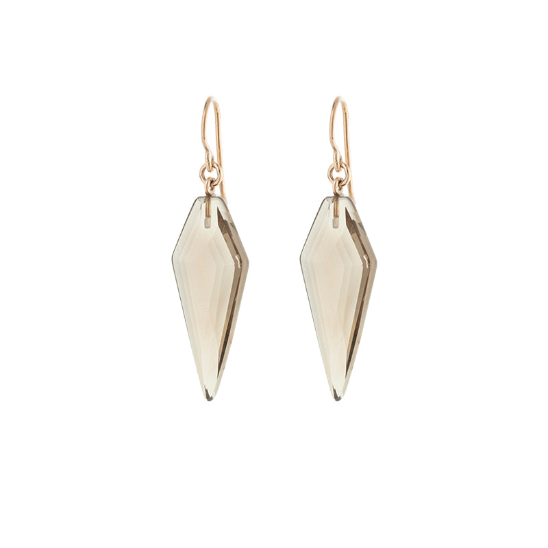 Freya Earring, Smokey Quartz, 9kt Yellow Gold