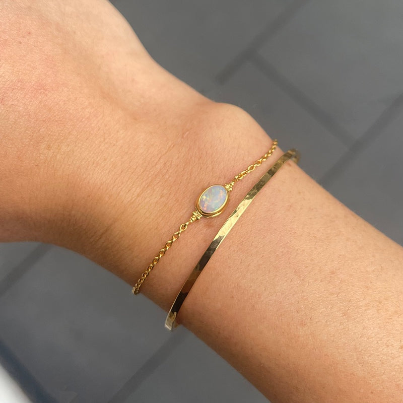 Gaia Bracelet, White Opal, Gold