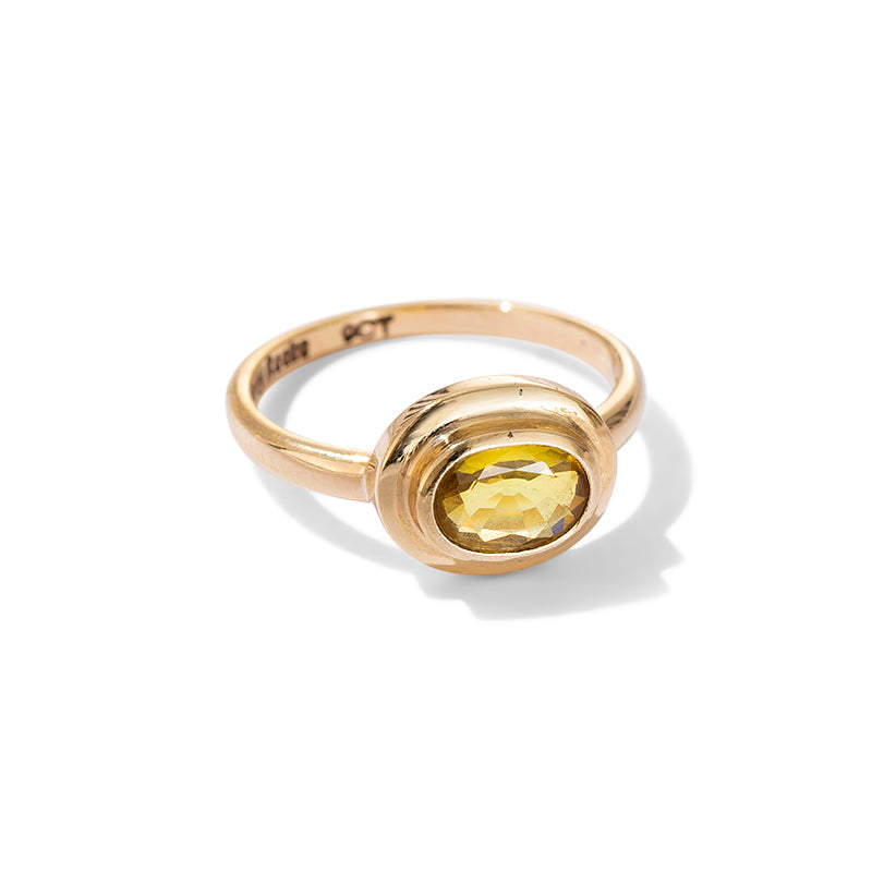 Greco Ring, Yellow Sapphire, 9kt Yellow Gold
