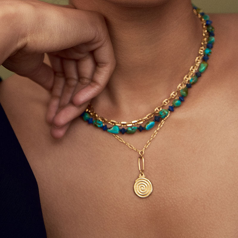Helix Amulet Necklace, Gold