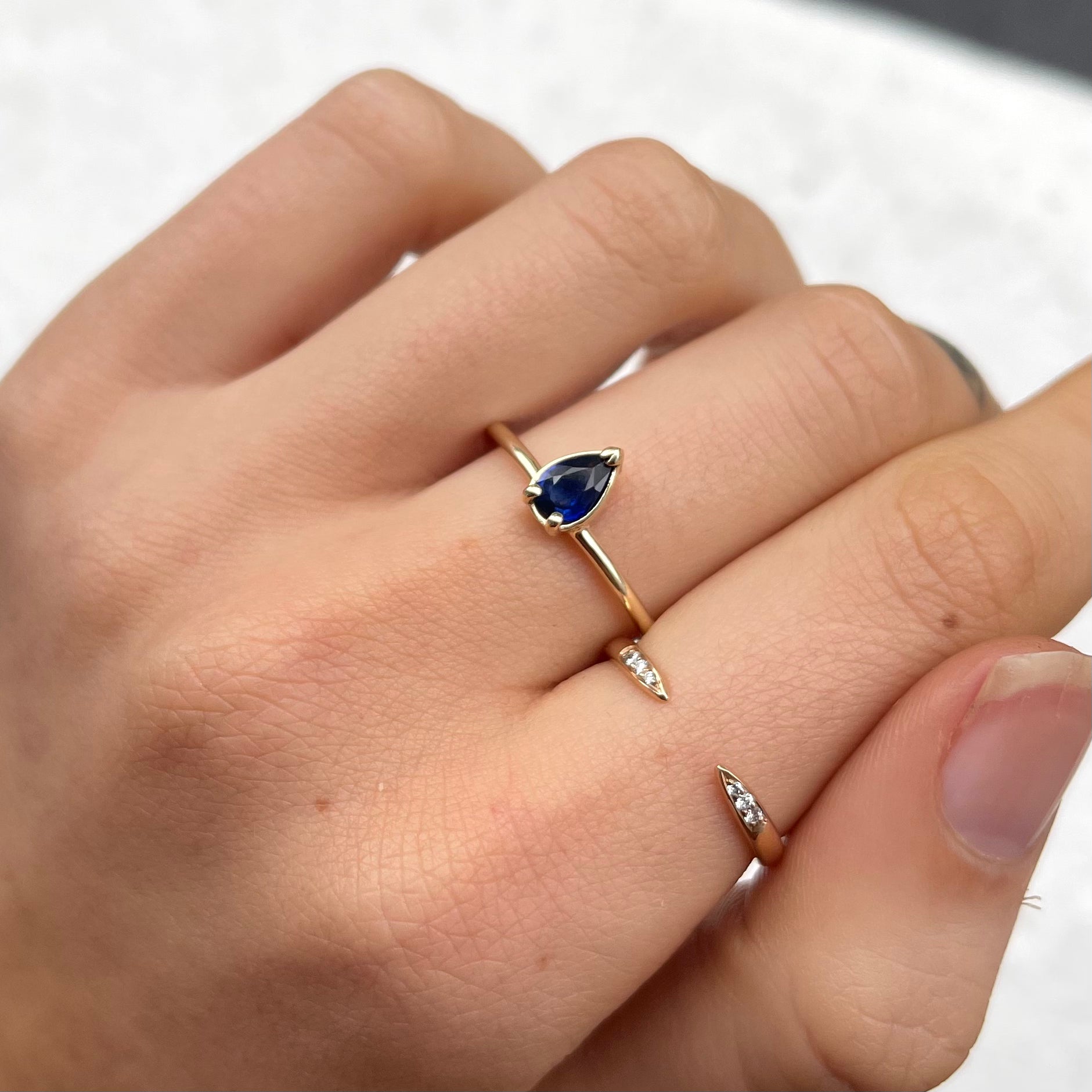 Sapphire shop teardrop ring