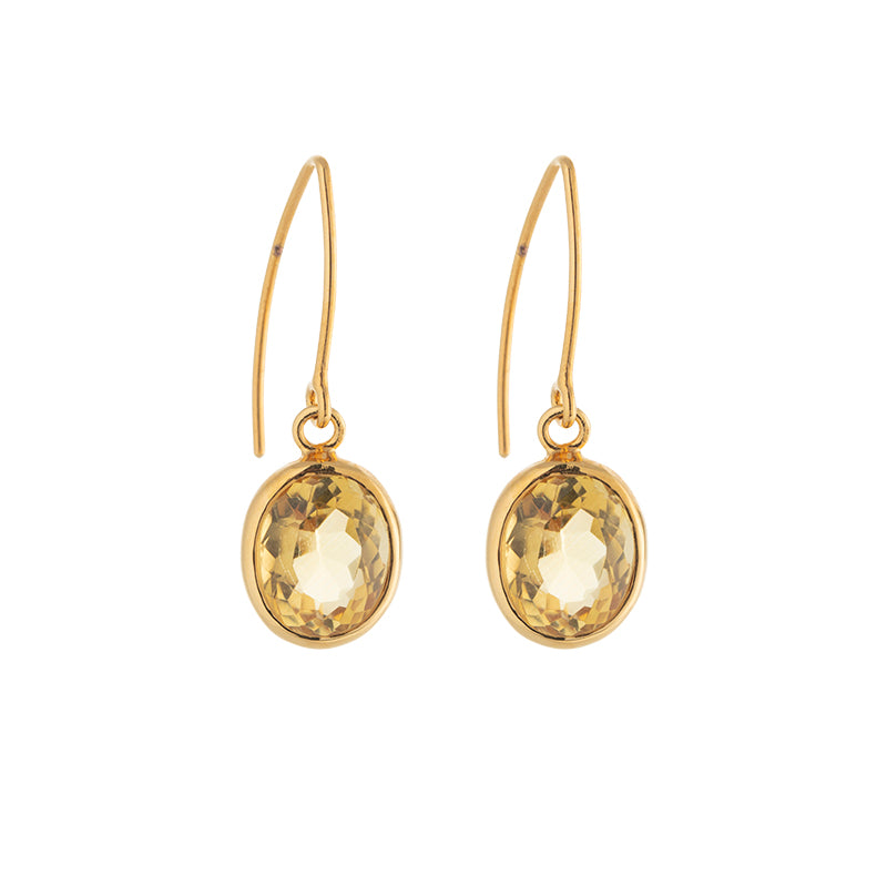 Ida Earring, Citrine, Gold
