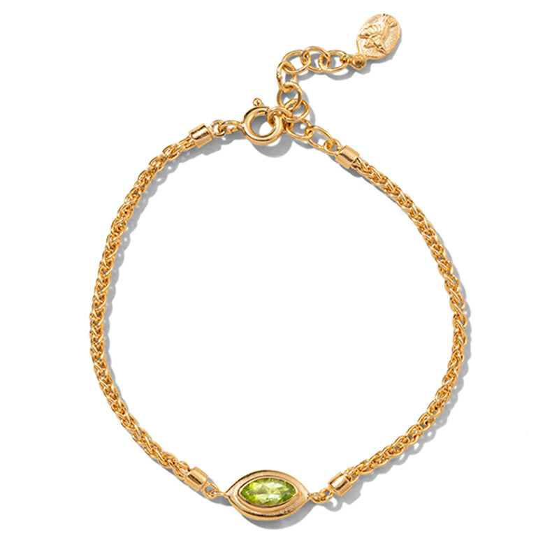 Iris Bracelet, Peridot, 9kt Yellow Gold