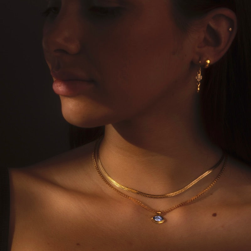 Iris Necklace, Iolite, Gold