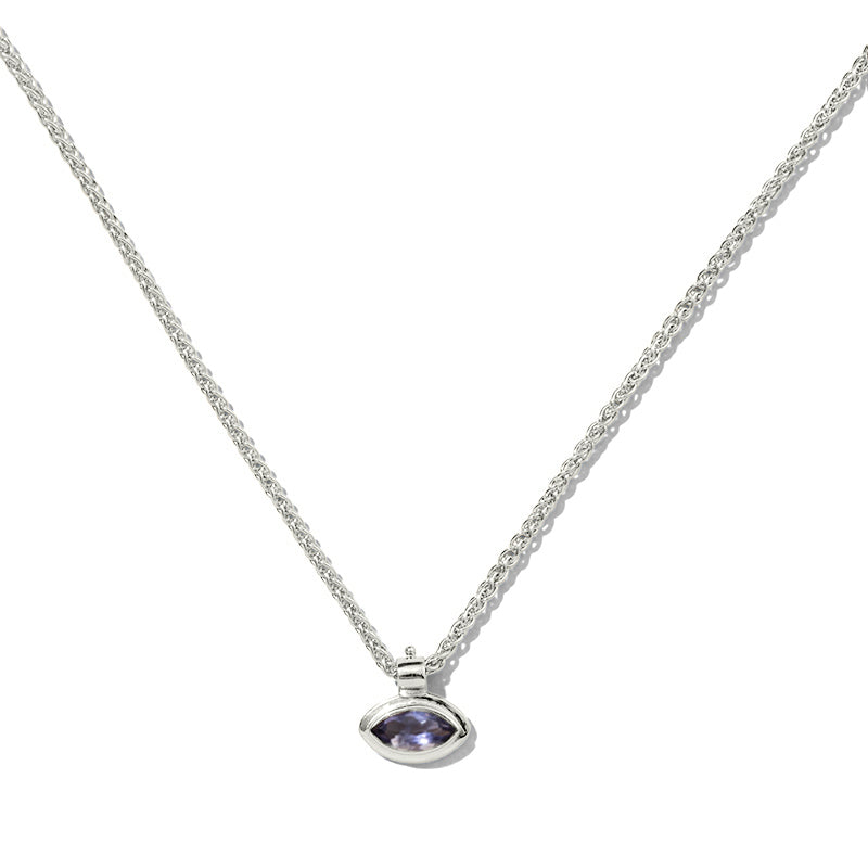 Iris Necklace, Iolite, Silver