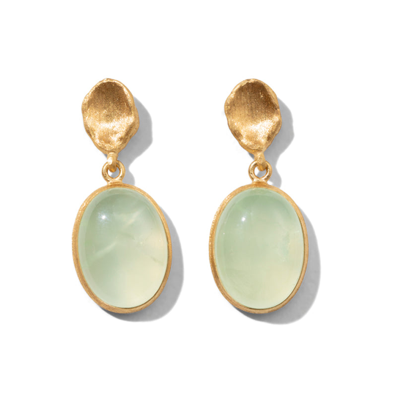 Keshi Stud, Prehnite, Gold