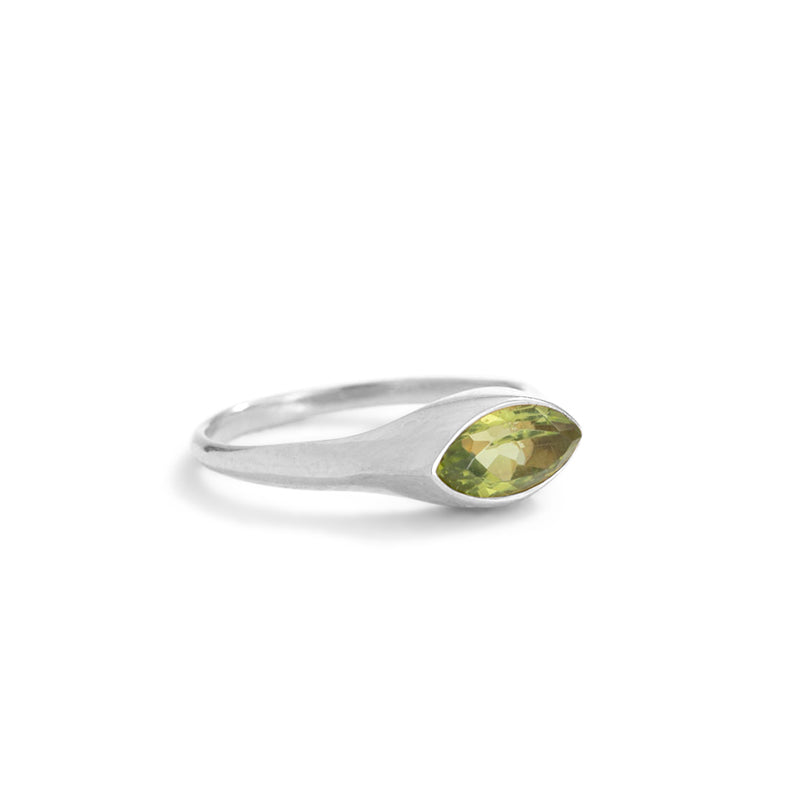 Iris Ring, Peridot, Silver