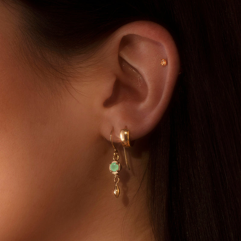 Mercy Earring, Chrysoprase, Gold