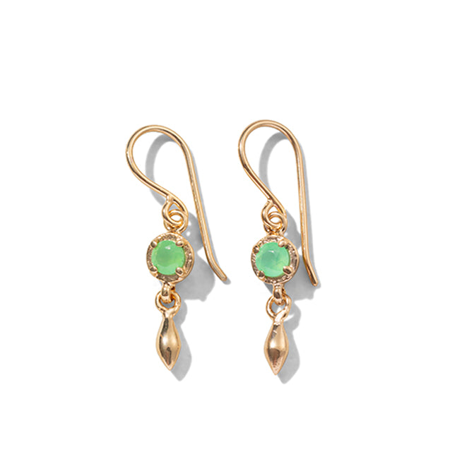 Mercy Earring, Chrysoprase, Gold