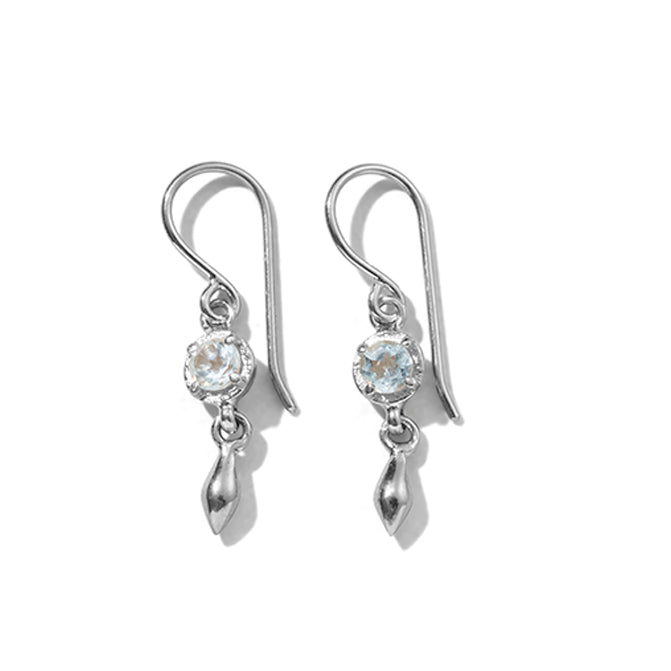 Mercy Earring, Blue Topaz, Silver