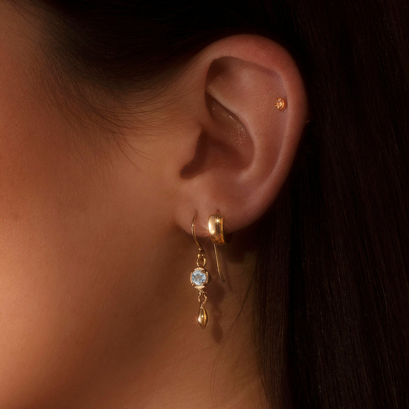 Mercy Earring, White Topaz, Gold