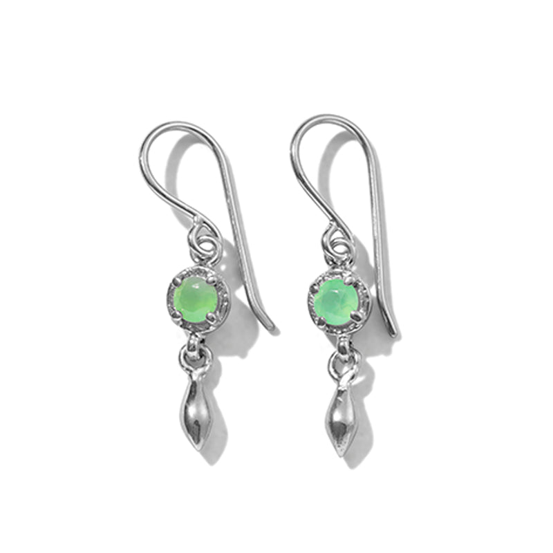 Mercy Earring, Chrysoprase, Silver