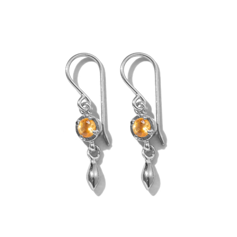 Mercy Earring, Citrine, Silver