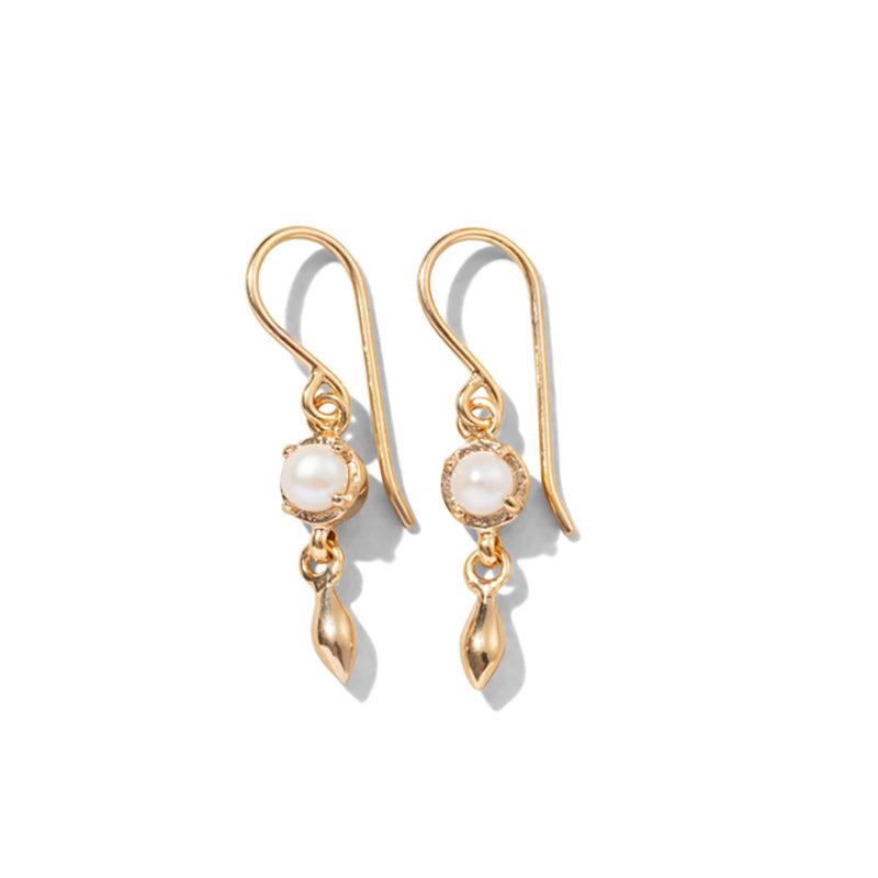 Mercy Earring, Pearl, Gold