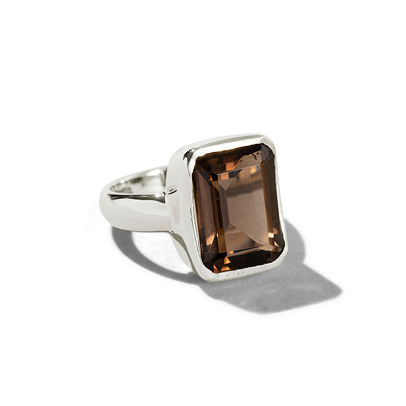 Milos Ring, Smokey Quartz, Silver