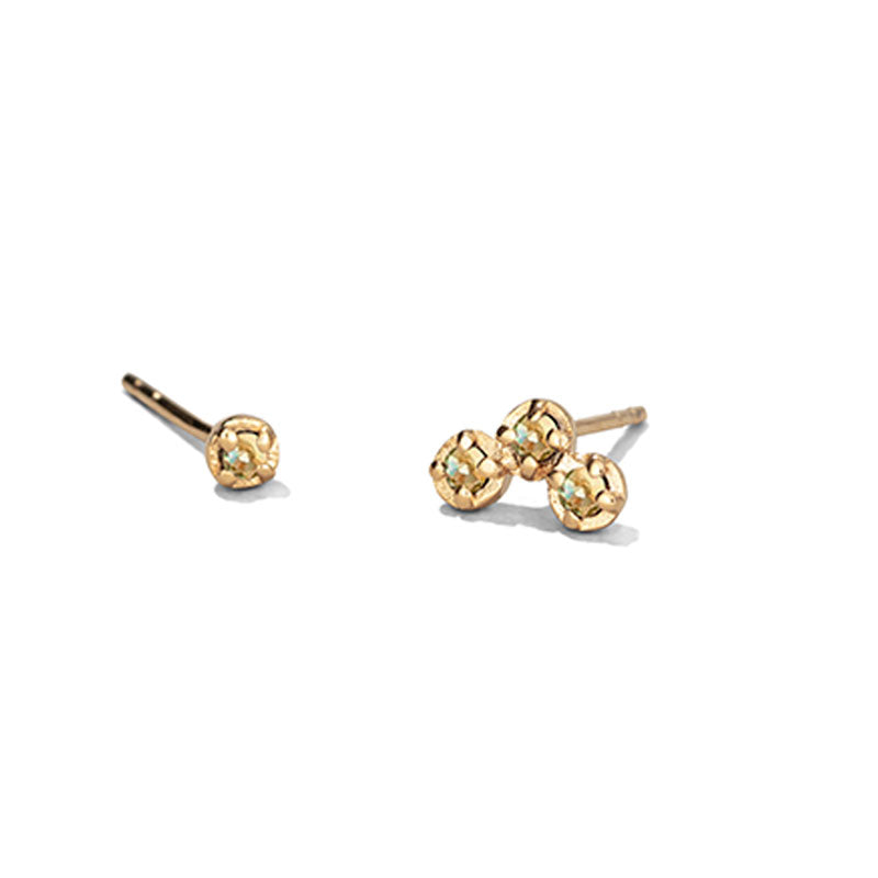 Orion Mix Match Stud, Green Sapphire, 9kt Yellow Gold