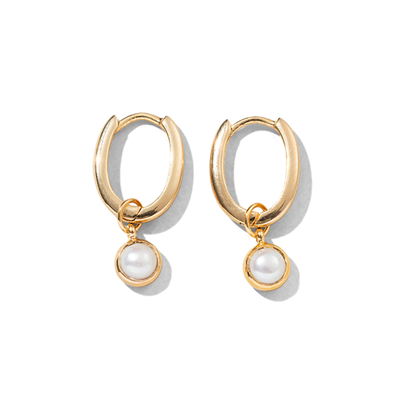 Positano Hoop, Pearl, Gold