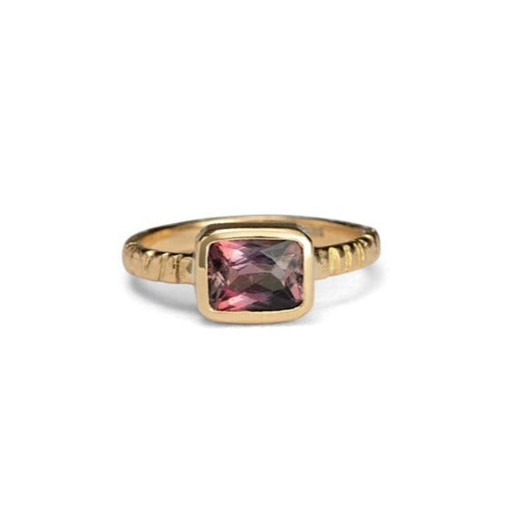 Linea Ring, Bi-Colour Tourmaline, 9kt Yellow Gold