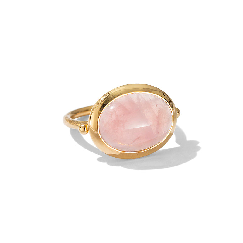 Sirus Ring, Rose Quartz, Gold