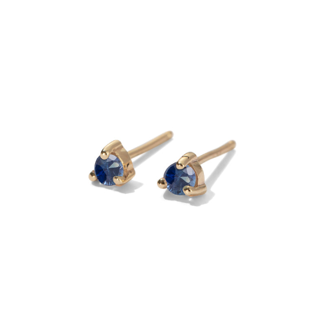 Tiny Stud, Blue Sapphire, Gold