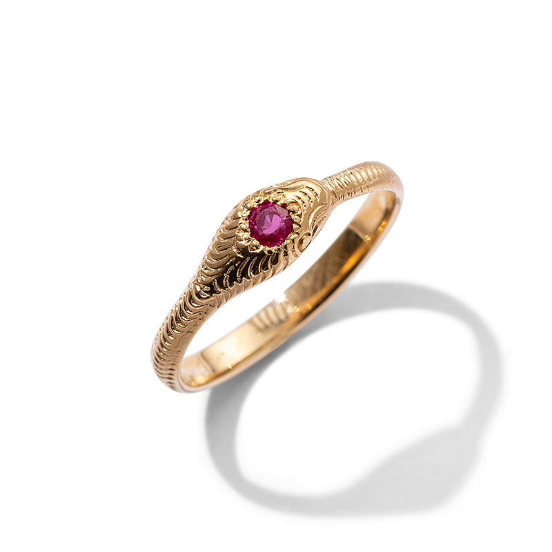 Serpent Band, Ruby, 9kt Yellow Gold
