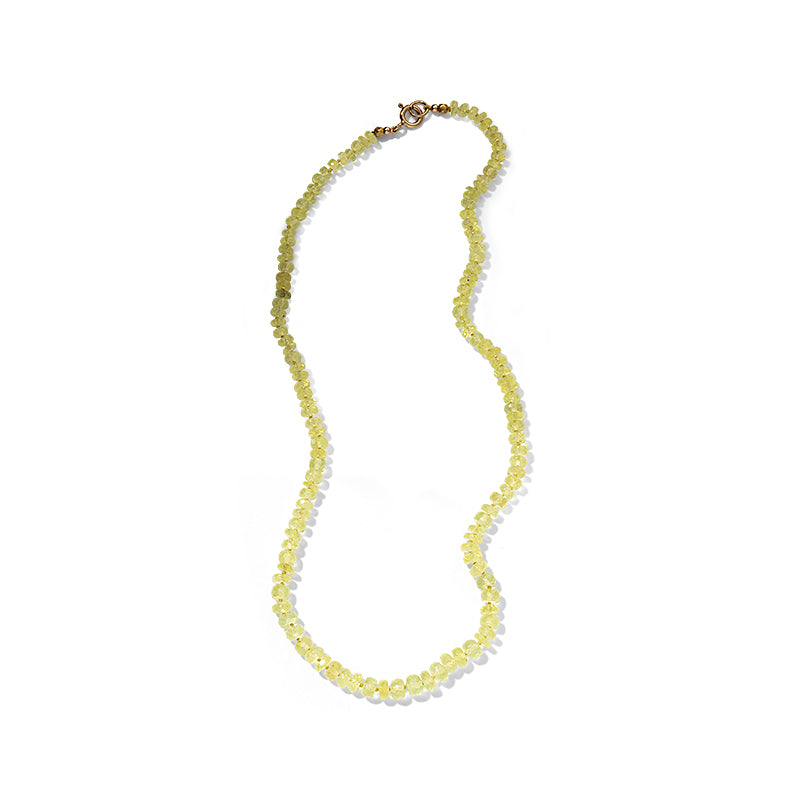 Chronos Strand, Yellow Prehnite, 9kt Yellow Gold