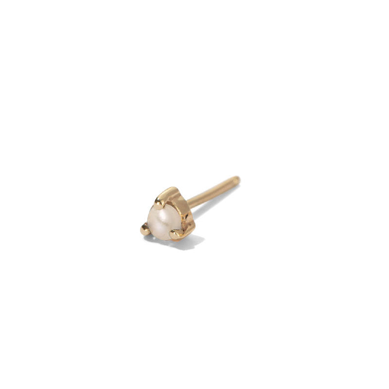 Tiny Stud Single, Pearl, 9kt Yellow Gold