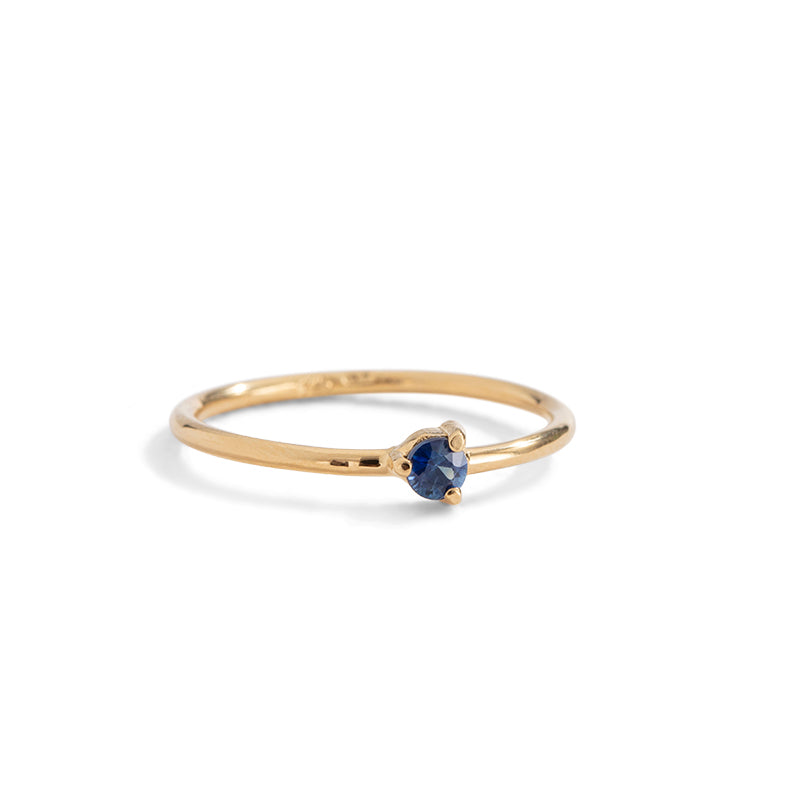 Tiny Ring, Blue Sapphire, 9kt Yellow Gold