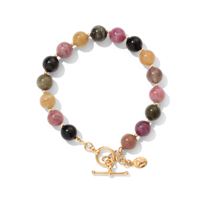 Toggle Bracelet, Tourmaline, Gold