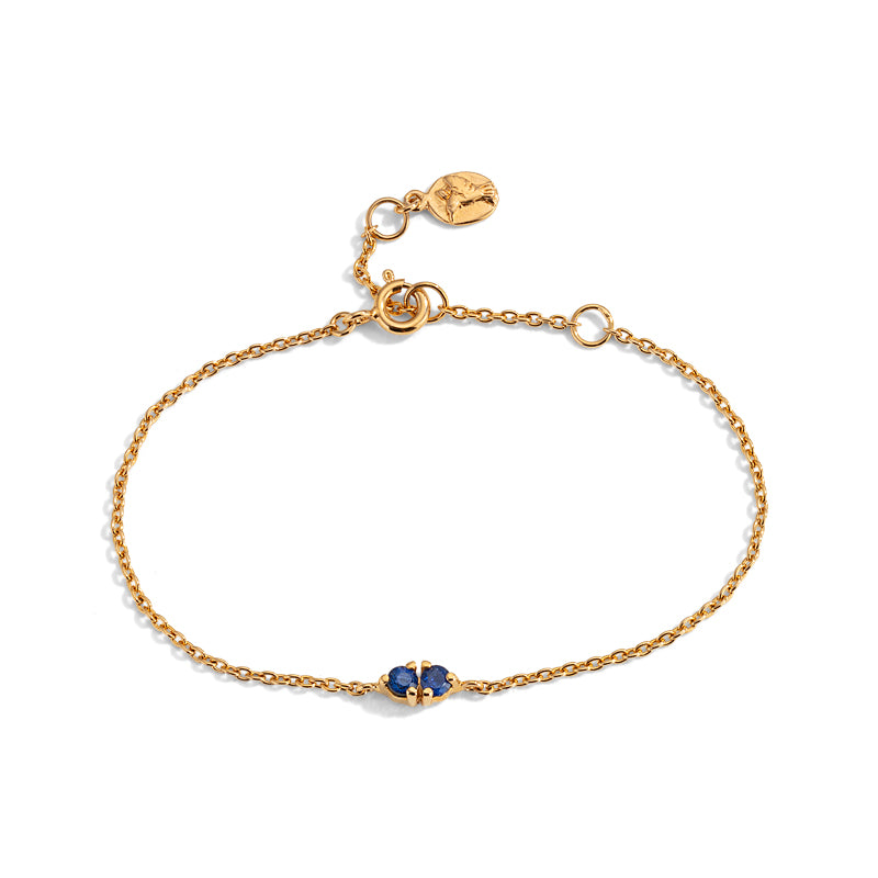 Twin Bracelet, Blue Sapphire, Gold