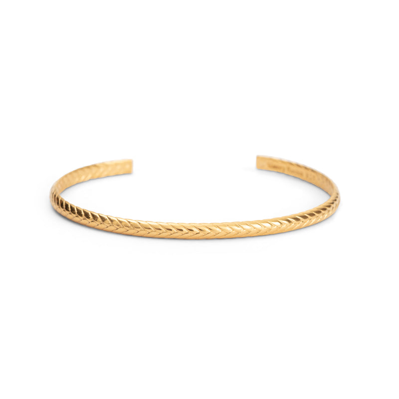 Woven Cuff, 9kt Yellow Gold