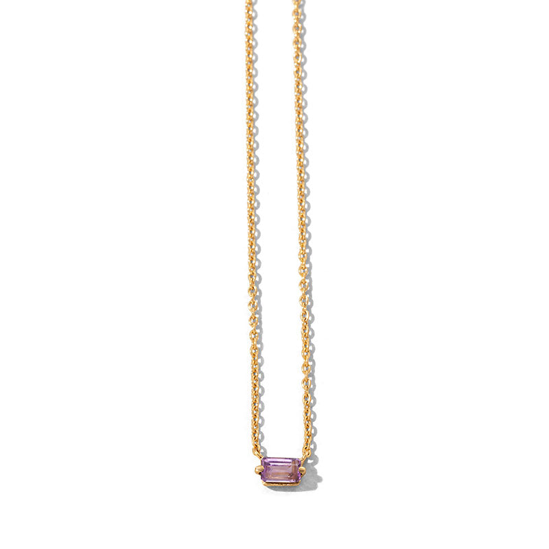 Baguette Amethyst Mini Necklace in Gold – Kerry Rocks Jewellery