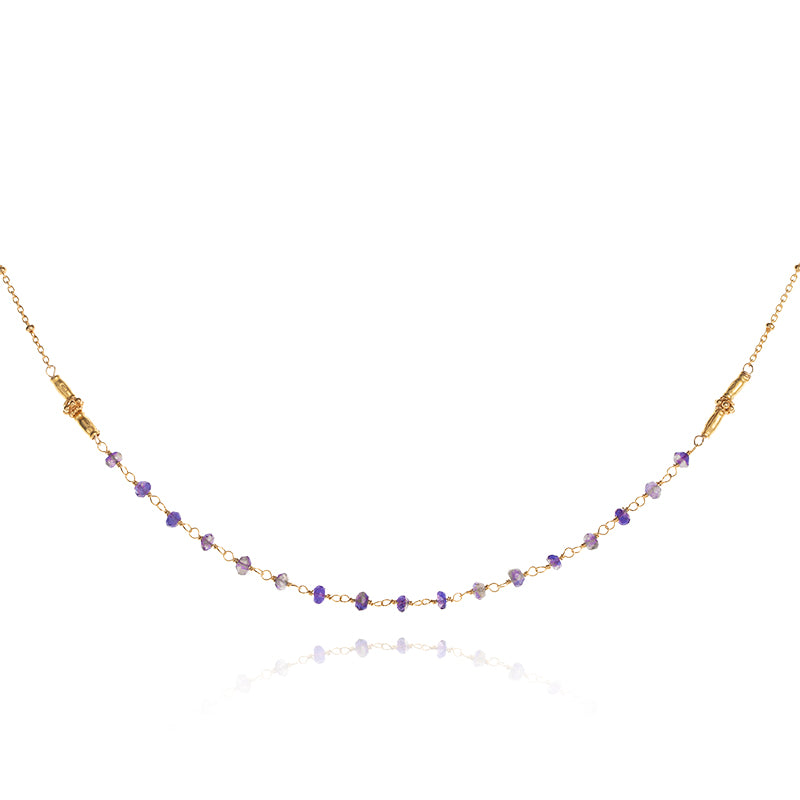Dorian Collar Necklace, Amethyst, Gold